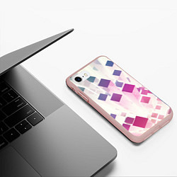 Чехол iPhone 7/8 матовый Неоновый эквалайзер-негатив, цвет: 3D-светло-розовый — фото 2