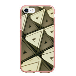 Чехол iPhone 7/8 матовый 3D иллюзия-пирамиды, цвет: 3D-светло-розовый