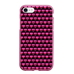 Чехол iPhone 7/8 матовый Poppy Playtime - Kissy Missy Pattern - Huggy Wuggy, цвет: 3D-малиновый