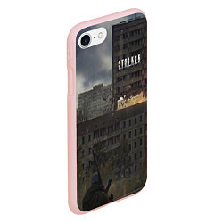 Чехол iPhone 7/8 матовый STALKER Многоэтажка В Воздухе, цвет: 3D-светло-розовый — фото 2