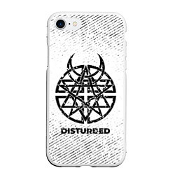 Чехол iPhone 7/8 матовый Disturbed с потертостями на светлом фоне