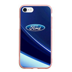 Чехол iPhone 7/8 матовый Ford - абстракция, цвет: 3D-светло-розовый