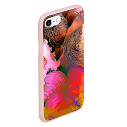 Чехол iPhone 7/8 матовый Стилизованная композиция из океанских ракушек, цвет: 3D-светло-розовый — фото 2