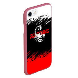 Чехол iPhone 7/8 матовый Scorpions - краска, цвет: 3D-малиновый — фото 2