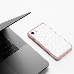 Чехол iPhone 7/8 матовый UXUI white, цвет: 3D-светло-розовый — фото 2