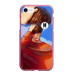Чехол iPhone 7/8 матовый BTS Love Yourself Sky, цвет: 3D-малиновый