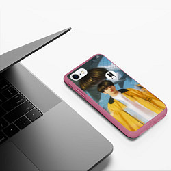 Чехол iPhone 7/8 матовый BTS Euphoria, цвет: 3D-малиновый — фото 2