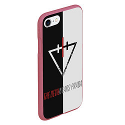 Чехол iPhone 7/8 матовый The Devil wears prada - Логотип, цвет: 3D-малиновый — фото 2