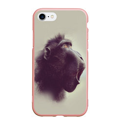 Чехол iPhone 7/8 матовый Удивленная обезьяна, цвет: 3D-светло-розовый