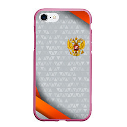 Чехол iPhone 7/8 матовый Orange & silver Russia