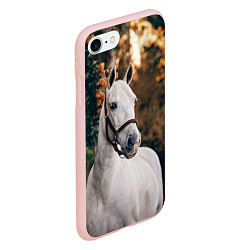 Чехол iPhone 7/8 матовый Белая лошадка, цвет: 3D-светло-розовый — фото 2