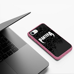 Чехол iPhone 7/8 матовый Pantera метал - черепа, цвет: 3D-малиновый — фото 2