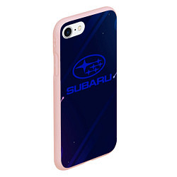 Чехол iPhone 7/8 матовый Subaru Абстракция неон, цвет: 3D-светло-розовый — фото 2
