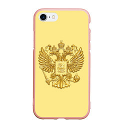 Чехол iPhone 7/8 матовый Герб России - золото