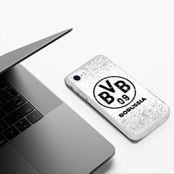 Чехол iPhone 7/8 матовый Borussia с потертостями на светлом фоне, цвет: 3D-белый — фото 2