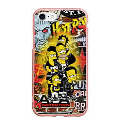 Чехол iPhone 7/8 матовый Simpsons & Punks not dead! Motto!
