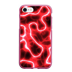 Чехол iPhone 7/8 матовый Огненный камуфляж, цвет: 3D-малиновый