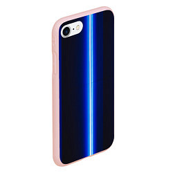 Чехол iPhone 7/8 матовый Неоновое синее свечение, цвет: 3D-светло-розовый — фото 2