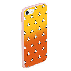 Чехол iPhone 7/8 матовый Оранжевое кимоно с треугольниками - Зеницу клинок, цвет: 3D-светло-розовый — фото 2