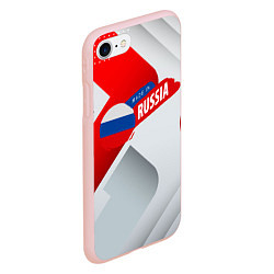 Чехол iPhone 7/8 матовый Welcome to Russia red & white, цвет: 3D-светло-розовый — фото 2