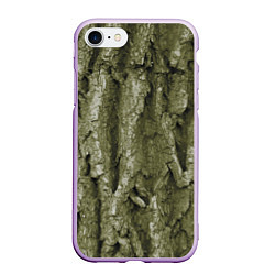 Чехол iPhone 7/8 матовый Кора дуба - текстура, цвет: 3D-сиреневый