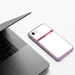 Чехол iPhone 7/8 матовый Nasa - полосы, цвет: 3D-сиреневый — фото 2