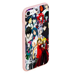 Чехол iPhone 7/8 матовый Все аниме персонажи, цвет: 3D-светло-розовый — фото 2