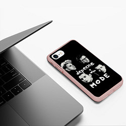 Чехол iPhone 7/8 матовый Depeche Mode portrait, цвет: 3D-светло-розовый — фото 2