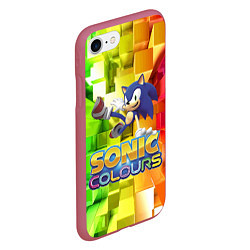 Чехол iPhone 7/8 матовый Sonic Colours - Hedgehog - Video game, цвет: 3D-малиновый — фото 2