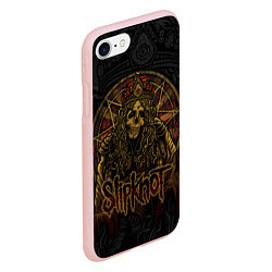 Чехол iPhone 7/8 матовый Slipknot - death, цвет: 3D-светло-розовый — фото 2