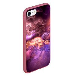 Чехол iPhone 7/8 матовый Необычное фиолетовое облако, цвет: 3D-малиновый — фото 2