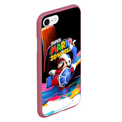 Чехол iPhone 7/8 матовый Super Mario 3D World - Boomerang, цвет: 3D-малиновый — фото 2