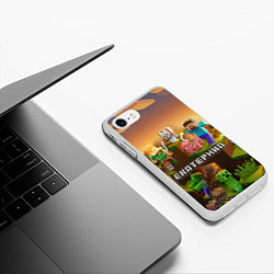 Чехол iPhone 7/8 матовый Екатерина Minecraft, цвет: 3D-белый — фото 2