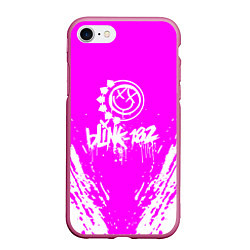 Чехол iPhone 7/8 матовый Blink 182 краска, цвет: 3D-малиновый