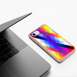 Чехол iPhone 7/8 матовый Разноцветный геометрический узор, цвет: 3D-светло-розовый — фото 2