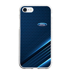 Чехол iPhone 7/8 матовый Ford Абстракция карбон, цвет: 3D-белый