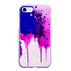 Чехол iPhone 7/8 матовый Акварельные потеки, цвет: 3D-сиреневый