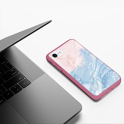 Чехол iPhone 7/8 матовый Нежность рассвета, цвет: 3D-малиновый — фото 2