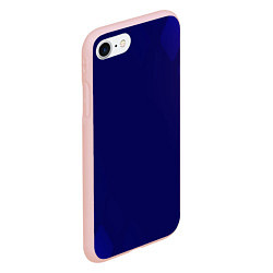 Чехол iPhone 7/8 матовый Темно синий фон, цвет: 3D-светло-розовый — фото 2