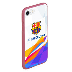 Чехол iPhone 7/8 матовый Barcelona цветные геометрии, цвет: 3D-малиновый — фото 2