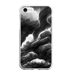 Чехол iPhone 7/8 матовый Очень темные тучи, цвет: 3D-белый