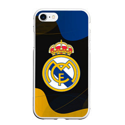 Чехол iPhone 7/8 матовый Real madrid Абстракция, цвет: 3D-белый