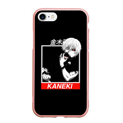 Чехол iPhone 7/8 матовый Tokyo Ghoul - Kaneki Ken, цвет: 3D-светло-розовый