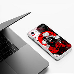 Чехол iPhone 7/8 матовый Самурай в кимоно, цвет: 3D-белый — фото 2