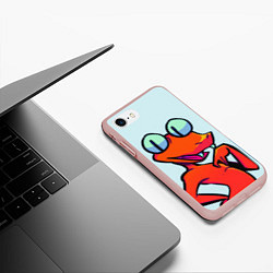 Чехол iPhone 7/8 матовый Оранжевый - Радужные друзья, цвет: 3D-светло-розовый — фото 2