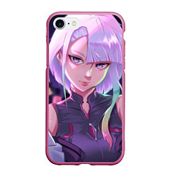 Чехол iPhone 7/8 матовый Beautiful Lucy, цвет: 3D-малиновый