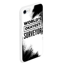 Чехол iPhone 7/8 матовый Worlds okayest surveyor - white, цвет: 3D-белый — фото 2