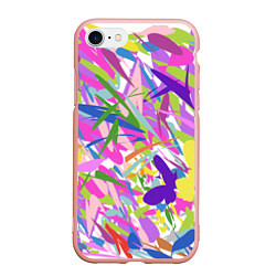 Чехол iPhone 7/8 матовый Сочные краски лета и бабочки, цвет: 3D-светло-розовый
