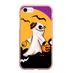Чехол iPhone 7/8 матовый Приведение на хэллоуин, цвет: 3D-светло-розовый