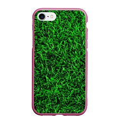Чехол iPhone 7/8 матовый Трава, цвет: 3D-малиновый